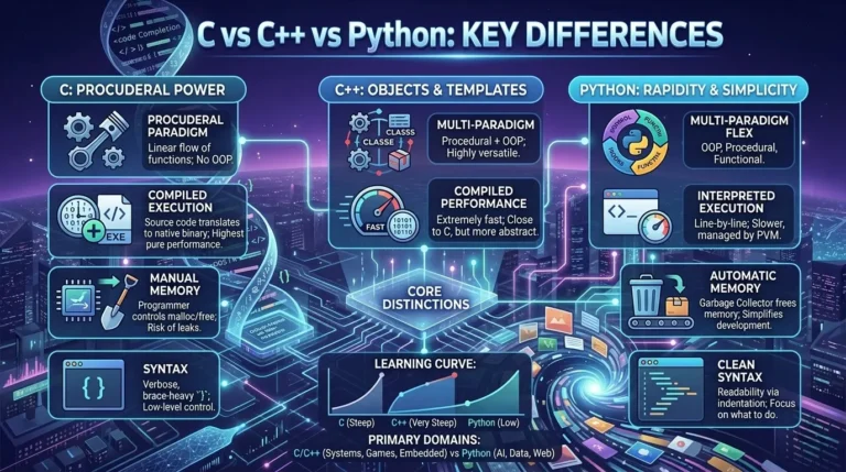 C vs C++ vs Python Key Differences
